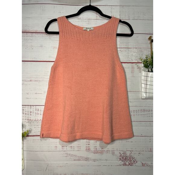 Madewell Peach Valley Knit Sleeveless Tank Women's Small - Picture 1 of 4